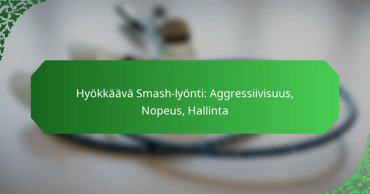 Hyökkäävä Smash-lyönti: Aggressiivisuus, Nopeus, Hallinta