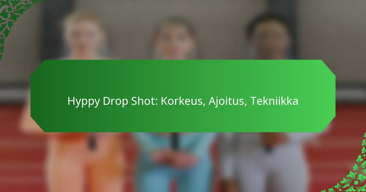 Hyppy Drop Shot: Korkeus, Ajoitus, Tekniikka