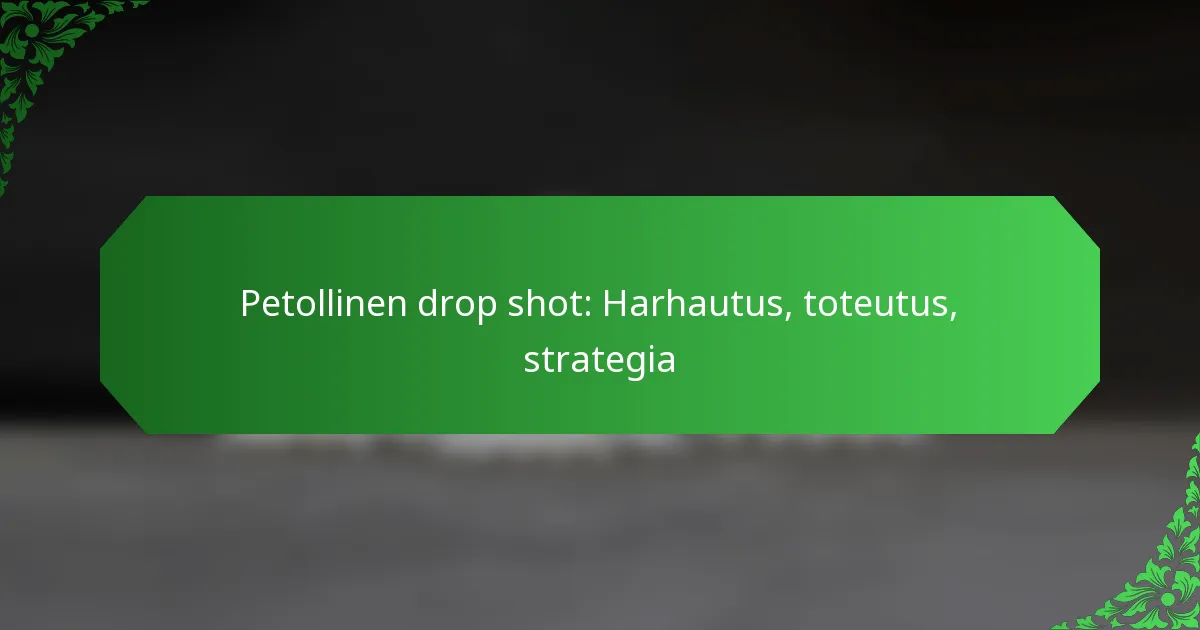 Petollinen drop shot: Harhautus, toteutus, strategia
