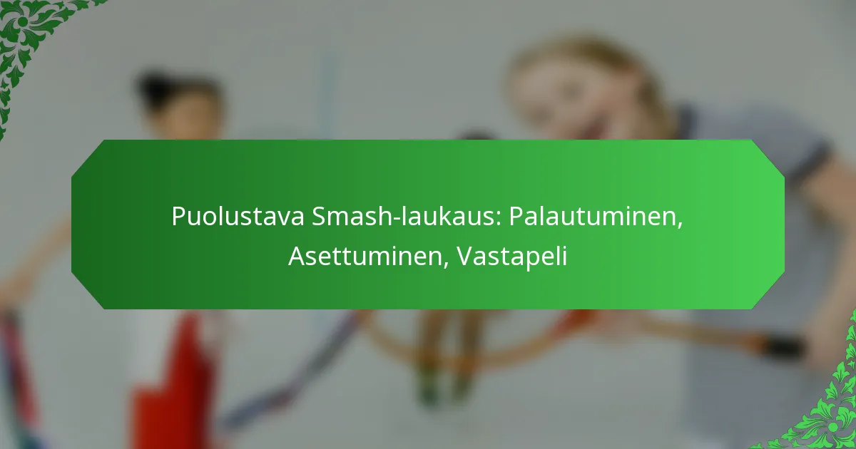 Puolustava Smash-laukaus: Palautuminen, Asettuminen, Vastapeli