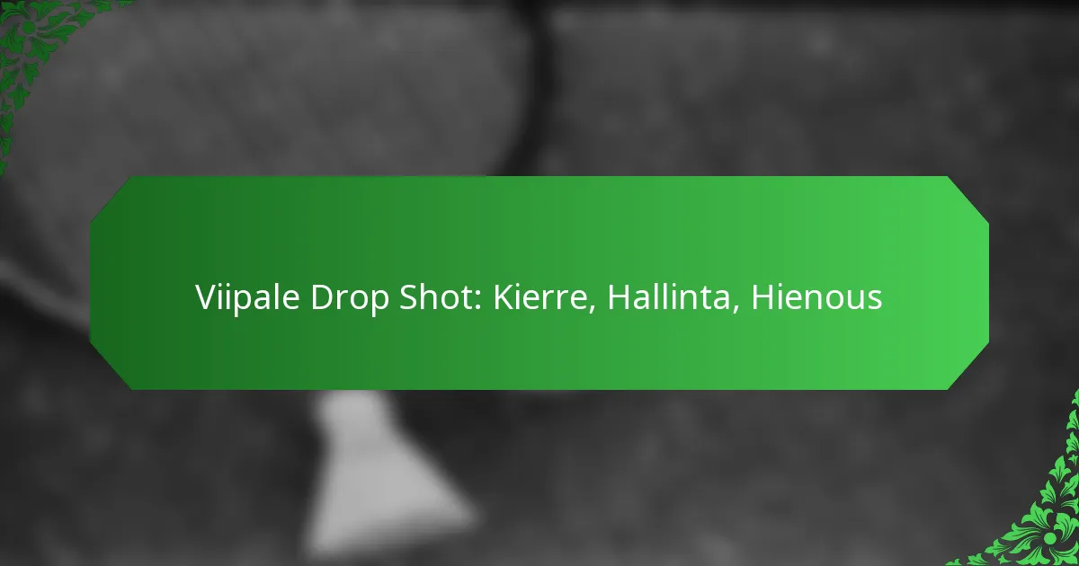 Viipale Drop Shot: Kierre, Hallinta, Hienous