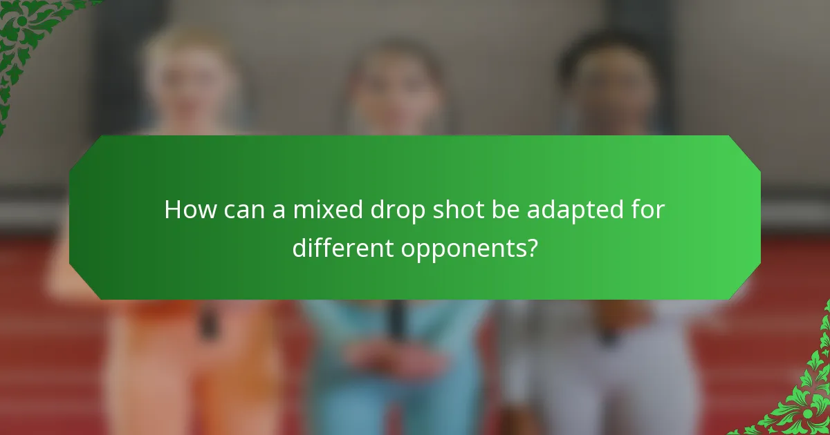 How can a mixed drop shot be adapted for different opponents?